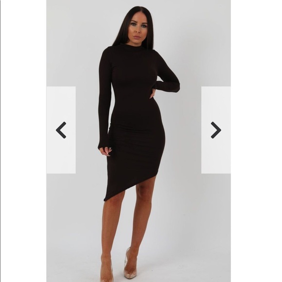 FemmeLux Dresses & Skirts - NWT Black long sleeve high neck split bodycon